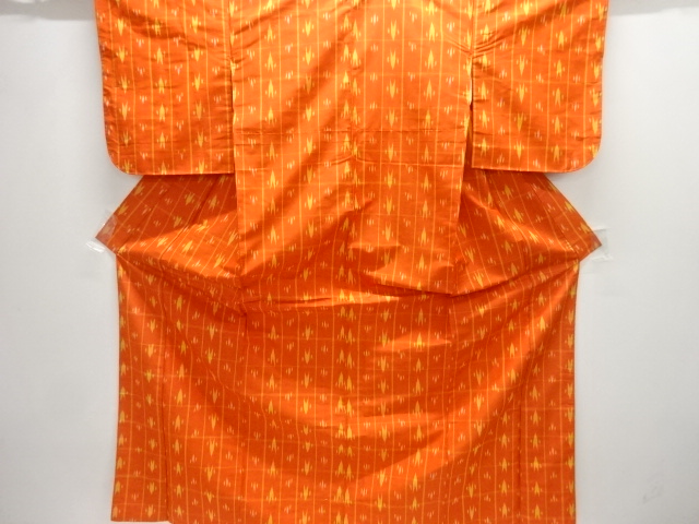 JAPANESE KIMONO / KIMONO ENSEMBLE / SILK / YONEZAWA TSUMUGI / WOVEN GRID & KASURI PATTERN